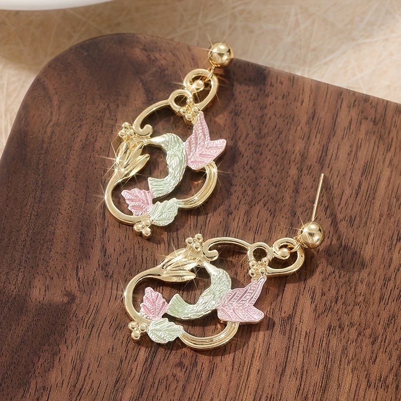 Vintage Leaf Carved Post Earrings, Golden Classic for Christmas